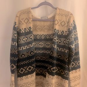 Ethnic print cardigan